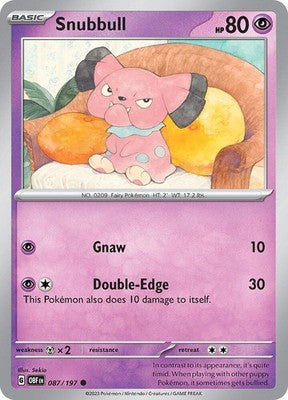 Snubbull 087/197 SV03: Obsidian Flames Pokémon TCG