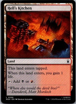 Hell's Kitchen 268 Land Marvel Super Heroes Magic: The Gathering Near Mint