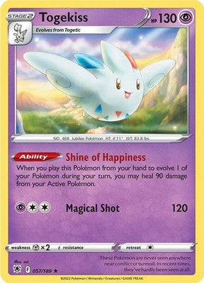 Togekiss 057/189 SWSH10: Astral Radiance Reverse Holofoil Pokémon TCG