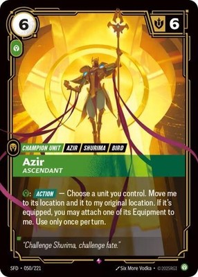 Azir, Ascendant 050/221 Spiritforged Foil Riftbound: League of Legends