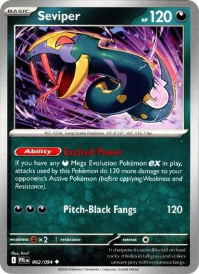 Seviper 062/094 ME02: Phantasmal Flames Reverse Holofoil Pokémon TCG
