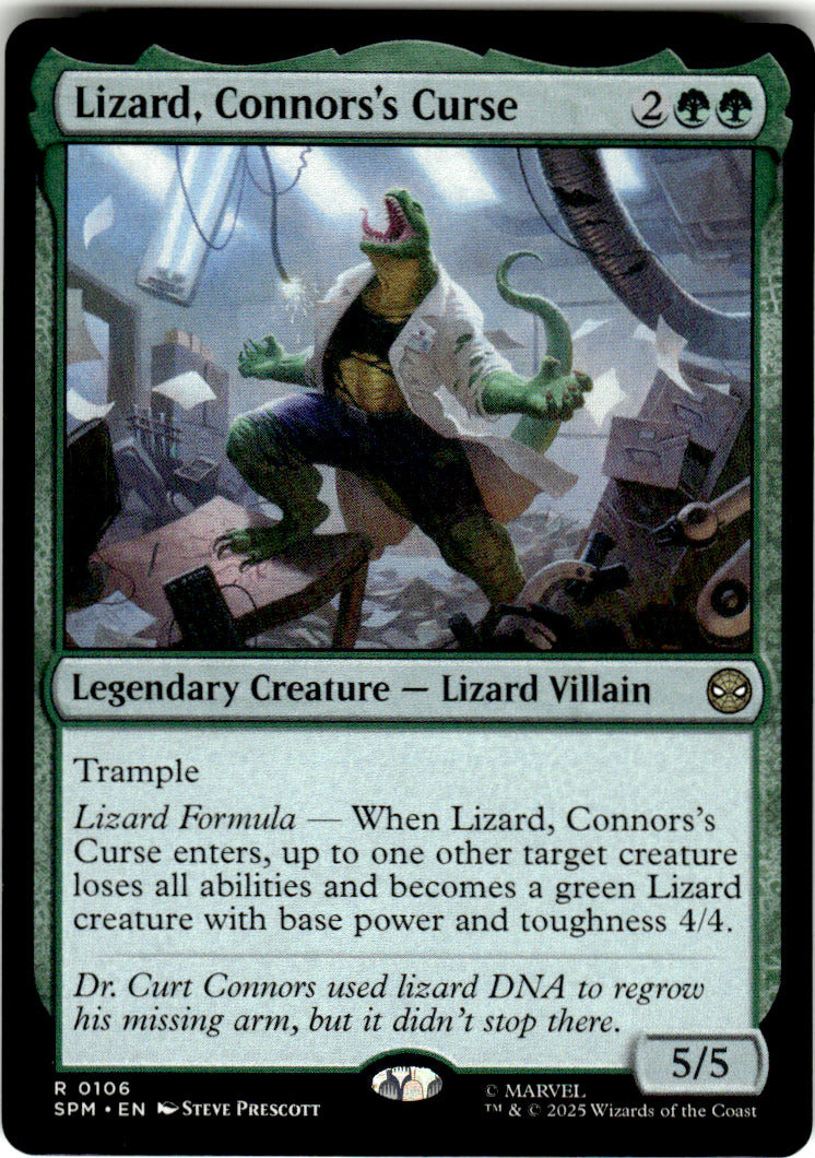 Lizard, Connors's Curse Marvel's Spider-Man 106 R Magic: The Gathering Near Mint