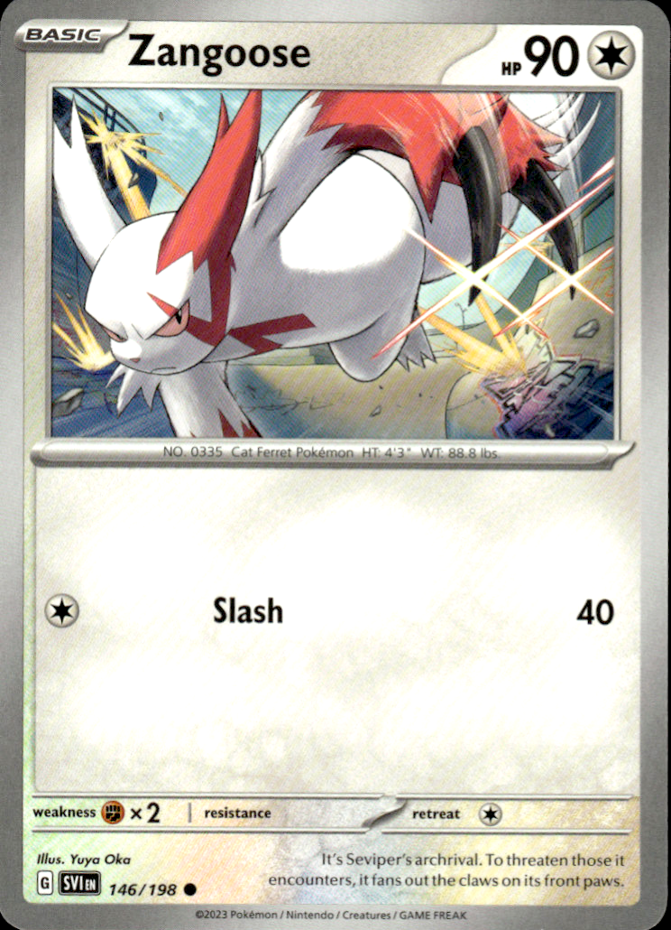Zangoose Scarlet & Violet Base Set 146/198 Common Pokémon — English Near Mint