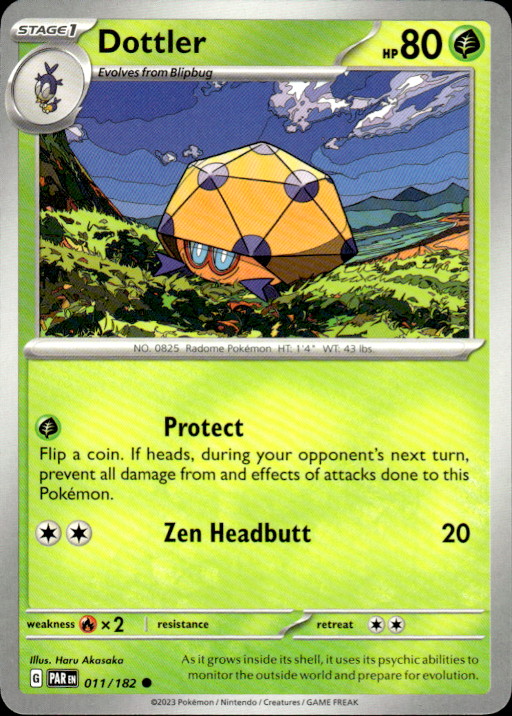 Dottler Paradox Rift 011/182 Common Pokémon — English Near Mint