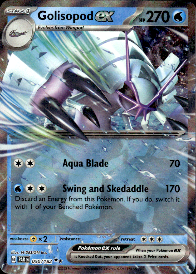Golisopod ex Paradox Rift 050/182 Double Rare Holo Pokémon — English Near Mint