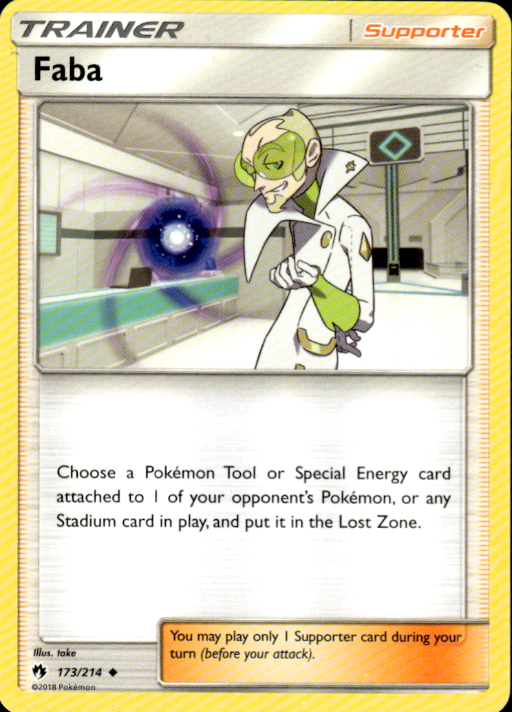 Faba SM - Lost Thunder 173/214 Uncommon Pokémon — English Lightly Played