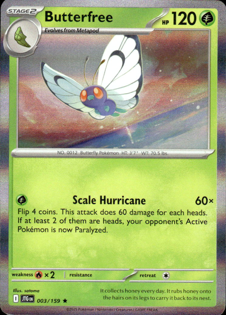 Butterfree Journey Together 003/159 Rare Holo Pokémon — English Near Mint