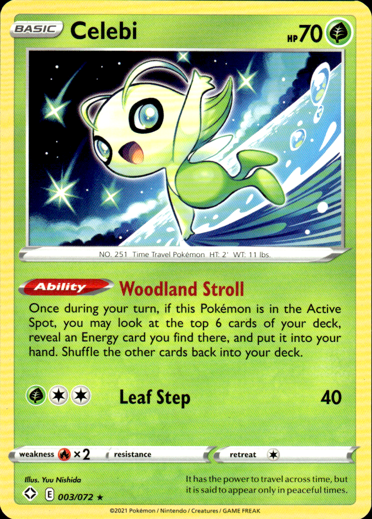 Celebi Shining Fates 003/072 Rare Pokémon — English Near Mint