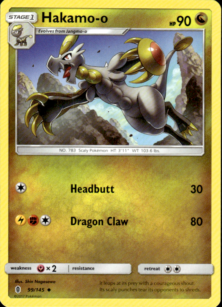 Hakamo-o SM - Guardians Rising 99/145 Uncommon Pokémon — English Lightly Played