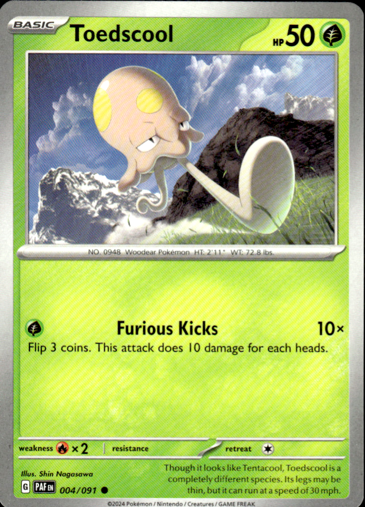 Toedscool Paldean Fates 004/091 Common Pokémon — English Near Mint