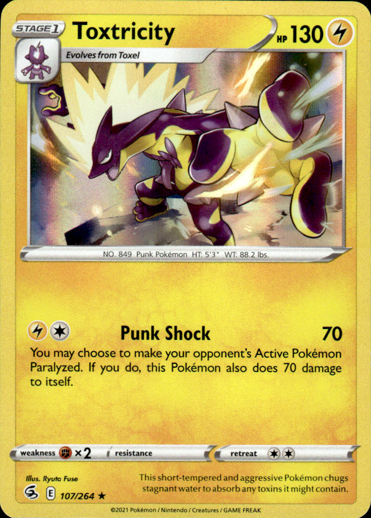 Toxtricity (107) Fusion Strike 107/264 Holo Rare Holo Pokémon — English