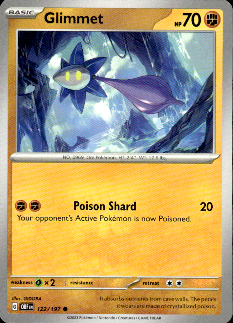 Glimmet Obsidian Flames 122/197 Common Pokémon — English Near Mint