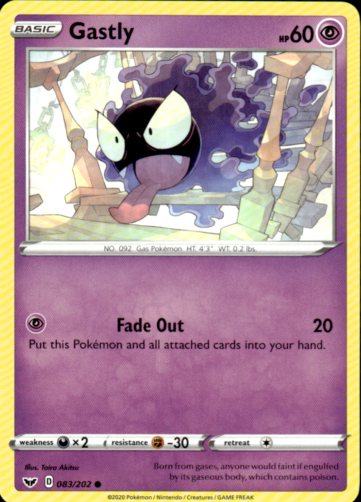 Gastly Sword & Shield Base Set 083/202 Common Pokémon — English Near Mint