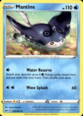 Mantine Sword & Shield Base Set 052/202 Uncommon Pokémon — English Near Mint
