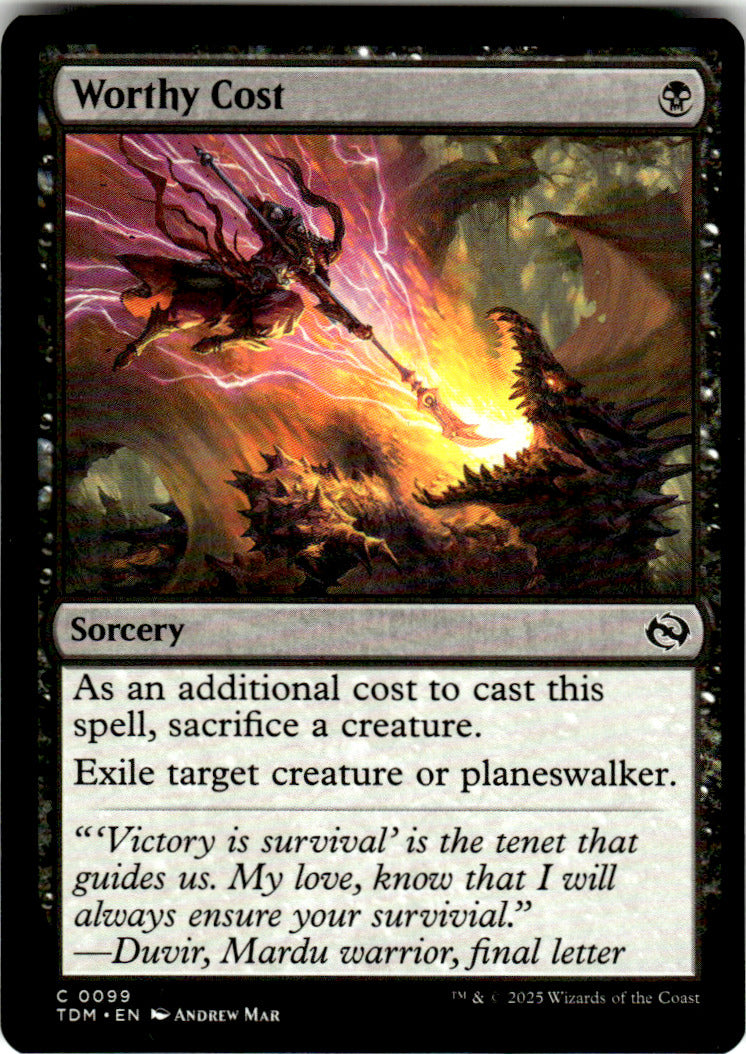 Worthy Cost Tarkir: Dragonstorm 99 C Magic: The Gathering Near Mint