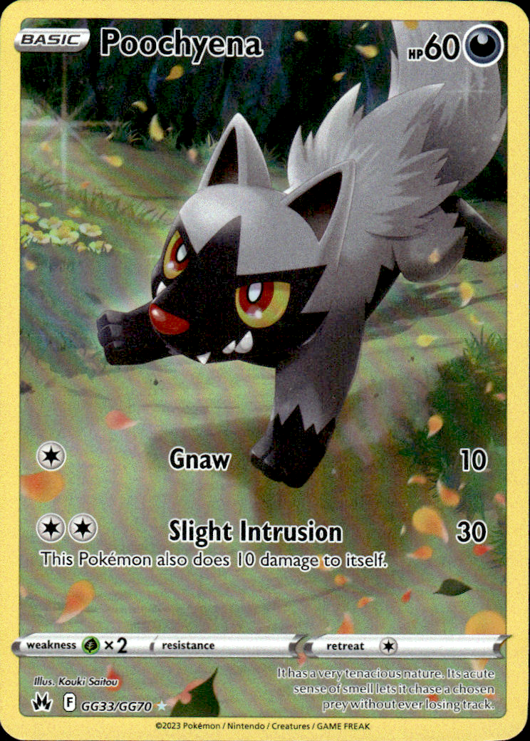 Poochyena Crown Zenith: Galarian Gallery GG33/GG70 Ultra Rare Holo Near Mint