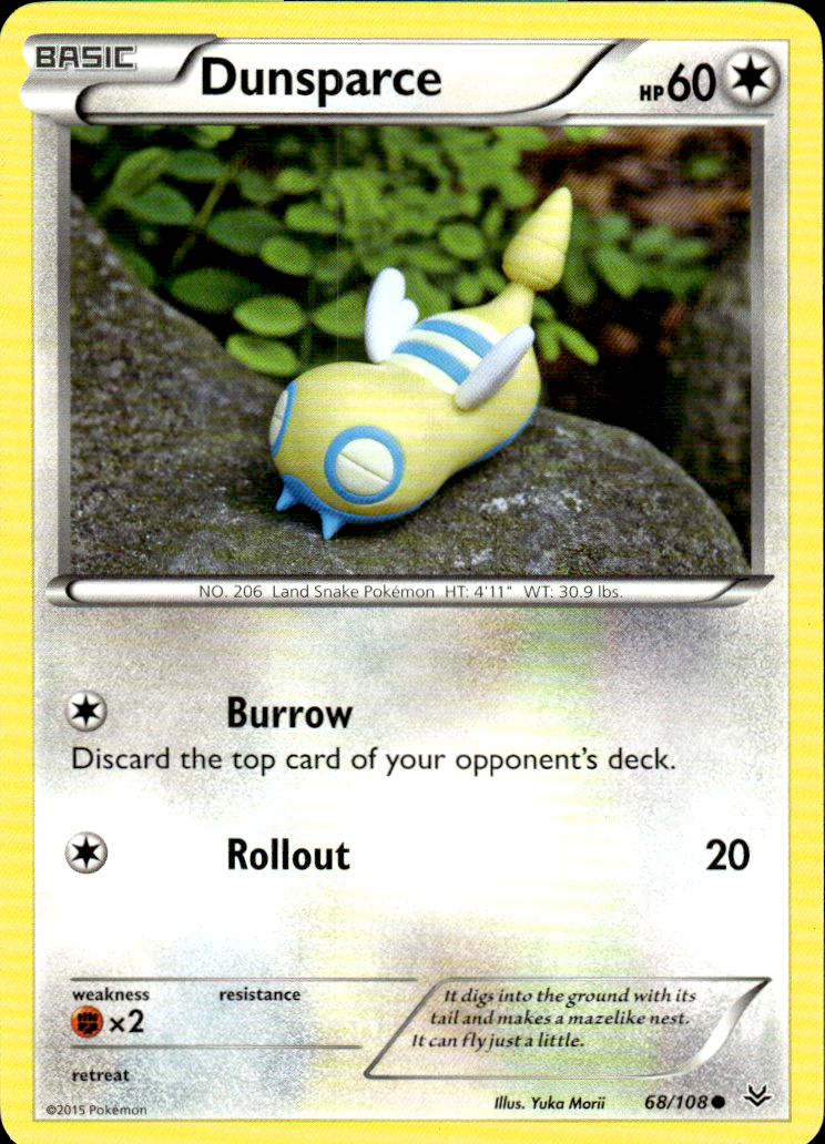 Dunsparce XY - Roaring Skies 68/108 Common Pokémon — English Near Mint