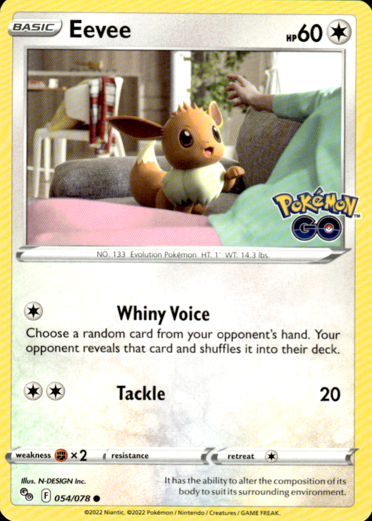 Eevee Pokemon GO 054/078 Common Pokémon — English Near Mint