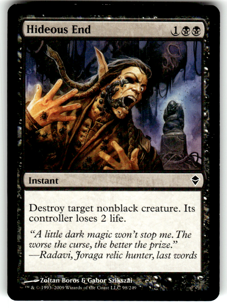 Hideous End Zendikar 98 C Magic: The Gathering Near Mint
