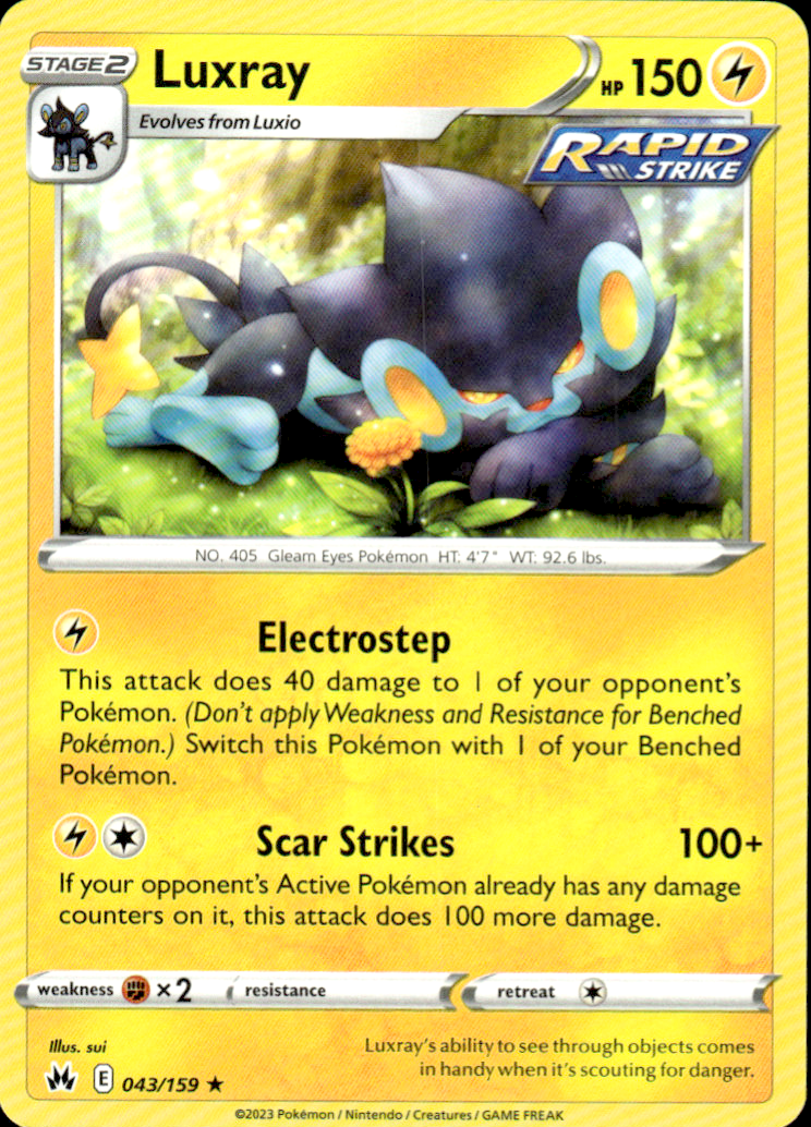 Luxray (43) Crown Zenith 043/159 Rare Pokémon — English Near Mint