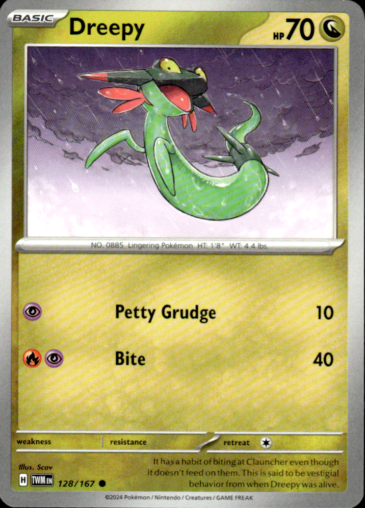 Dreepy Twilight Masquerade 128/167 Common Pokémon — English Near Mint