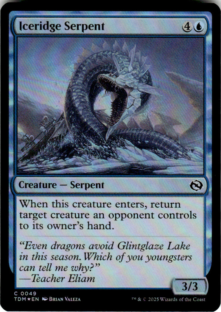 Iceridge Serpent Tarkir: Dragonstorm 49 C Foil Magic: The Gathering Near Mint