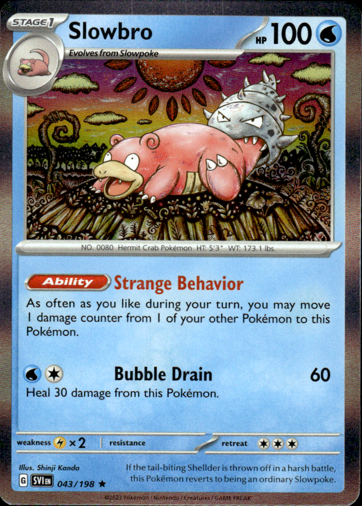 Slowbro Scarlet & Violet Base Set 043/198 Rare Holo Pokémon — English Near Mint