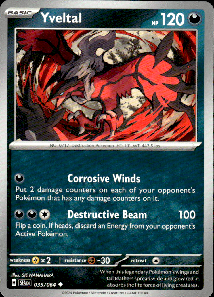 Yveltal Shrouded Fable 035/064 Uncommon Pokémon — English Near Mint