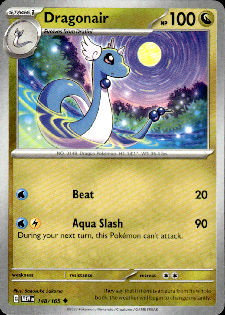 Dragonair Scarlet & Violet 151 148/165 Uncommon Pokémon — English Near Mint