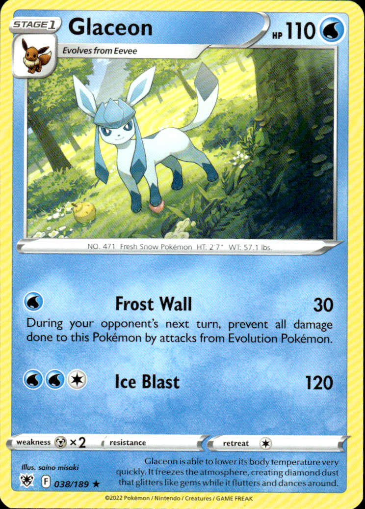 Glaceon Astral Radiance 038/189 Rare Pokémon — English Lightly Played