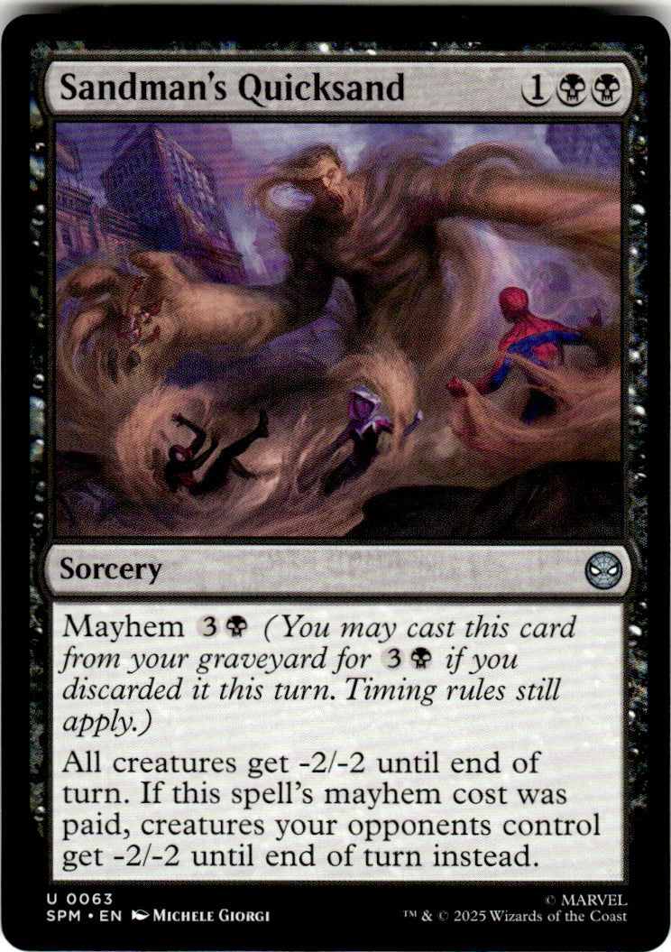 Sandman's Quicksand Marvel's Spider-Man 63 U Magic: The Gathering Near Mint