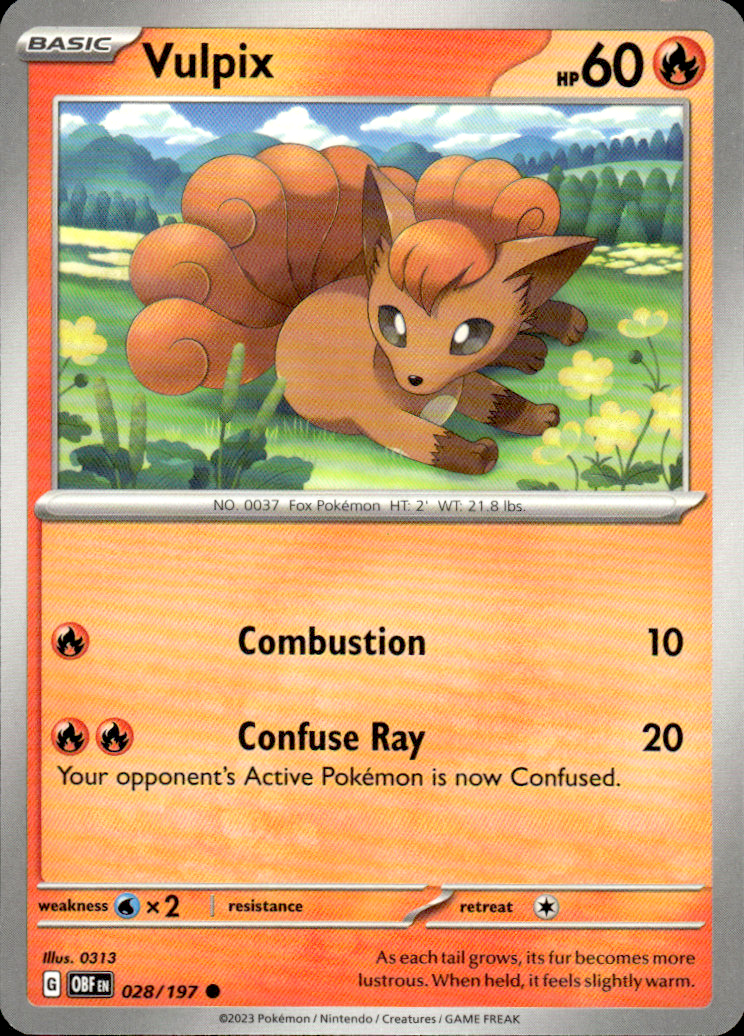 Vulpix Obsidian Flames 028/197 Common Pokémon — English Near Mint
