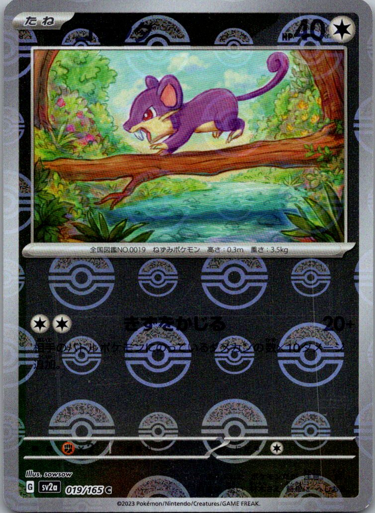 Rattata (Poke Ball Pattern) 019/165 SV2a: Pokemon Card 151 Pokemon Japanese NM