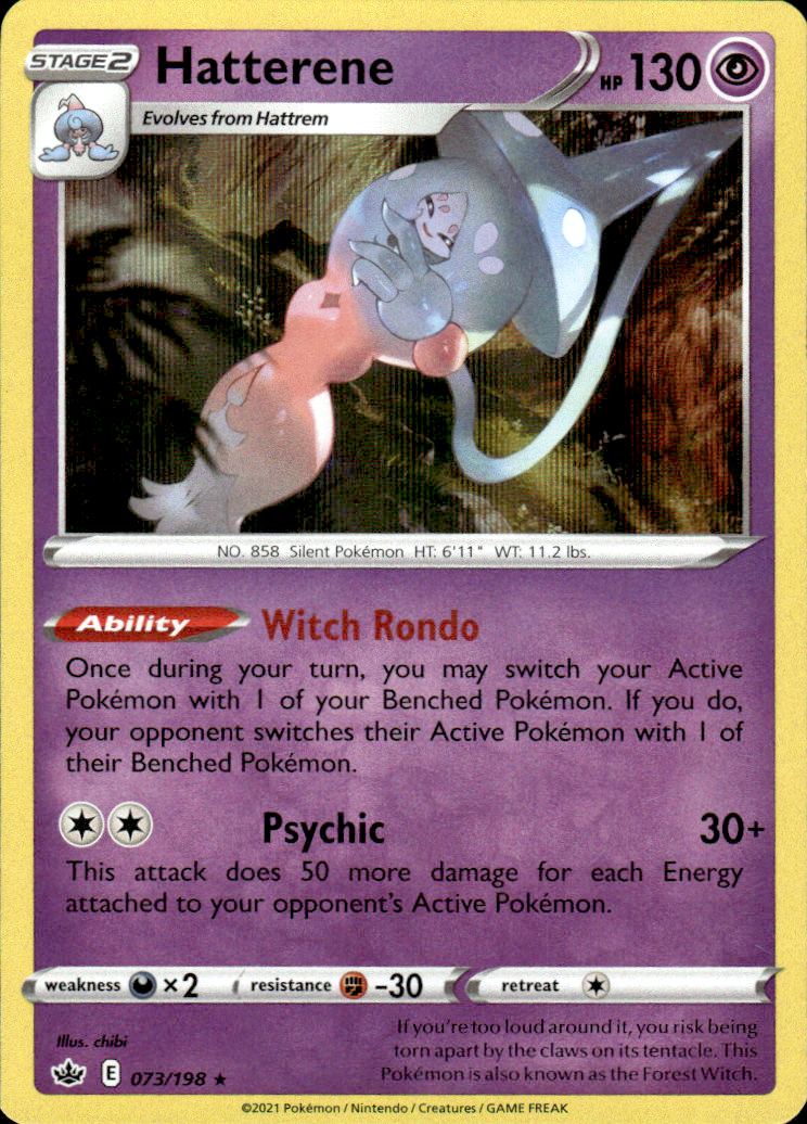 Hatterene Chilling Reign 073/198 Holo Rare Holo Pokémon — English Near Mint