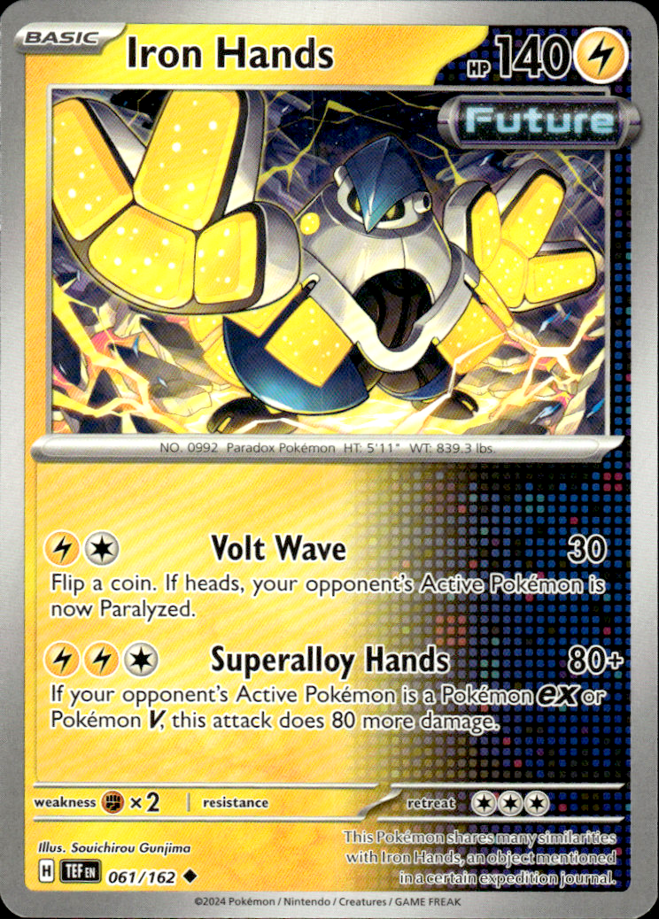 Iron Hands Temporal Forces 061/162 Uncommon Pokémon — English Near Mint