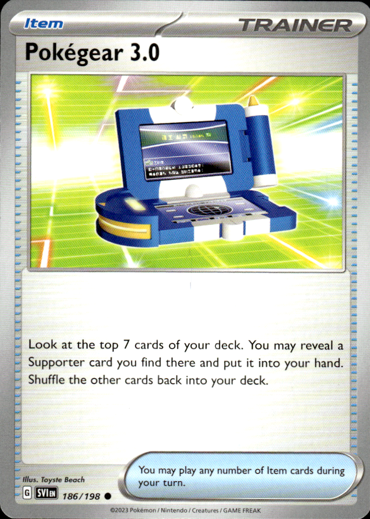 Pokegear 3.0 Scarlet & Violet Base Set 186/198 Common Pokémon — English