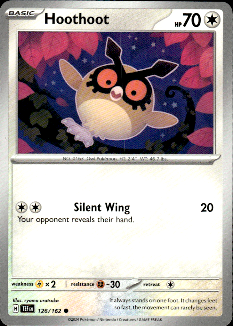 Hoothoot Temporal Forces 126/162 Common Pokémon — English Near Mint