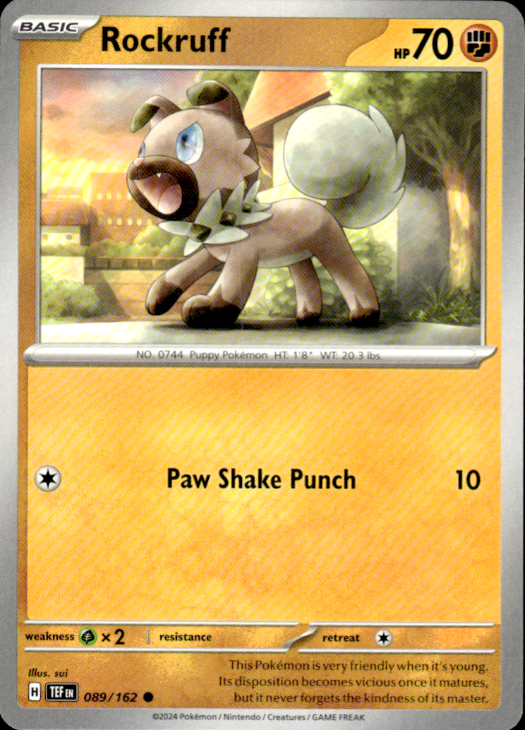 Rockruff Temporal Forces 089/162 Common Pokémon — English Near Mint