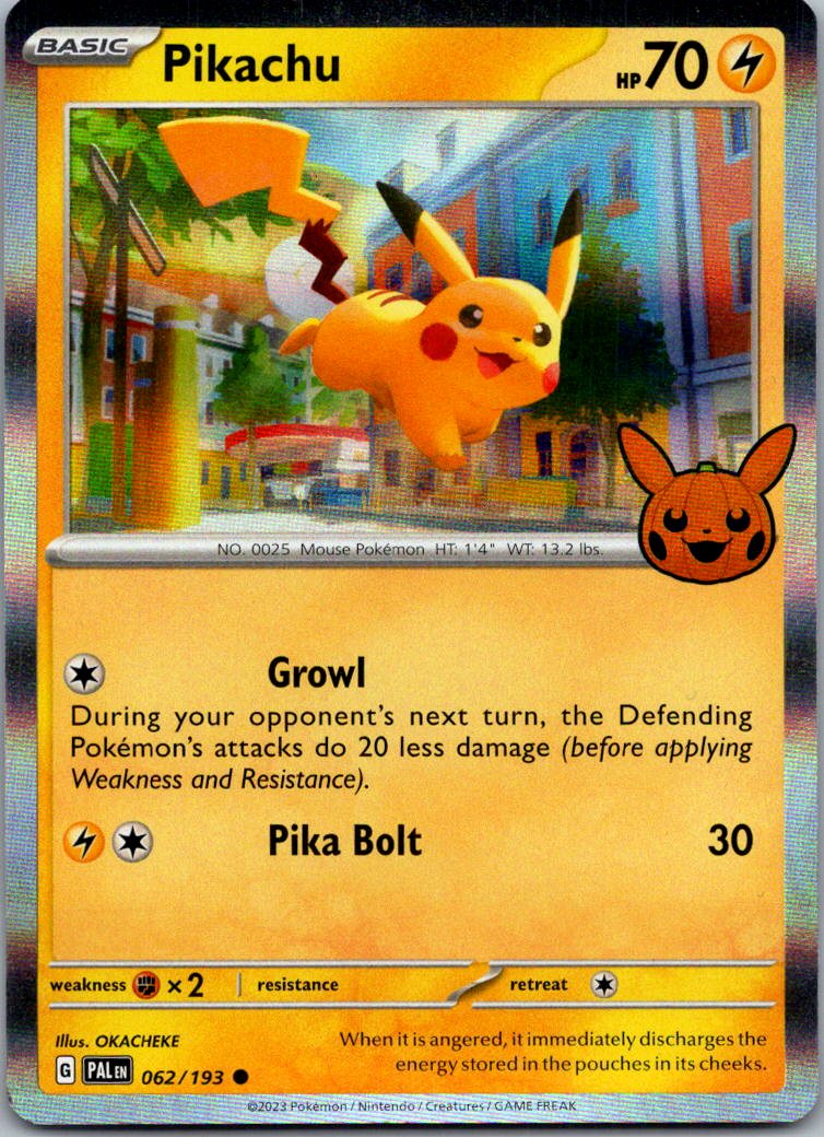 Pikachu 062/193 Holo Common Trick or Trade BOOster 2023 Pokemon Near Mint