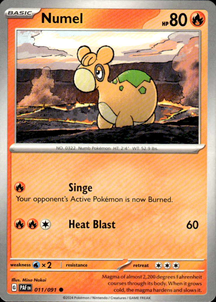 Numel Paldean Fates 011/091 Common Pokémon — English Near Mint