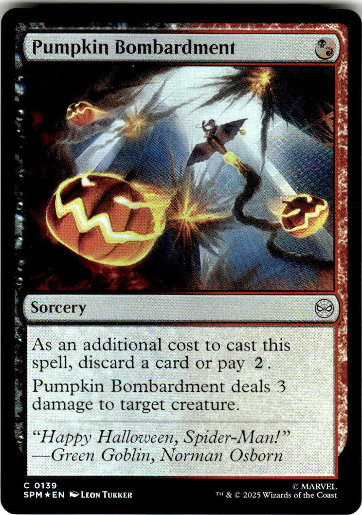 Pumpkin Bombardment Marvel's Spider-Man 139 C Foil Magic: The Gathering