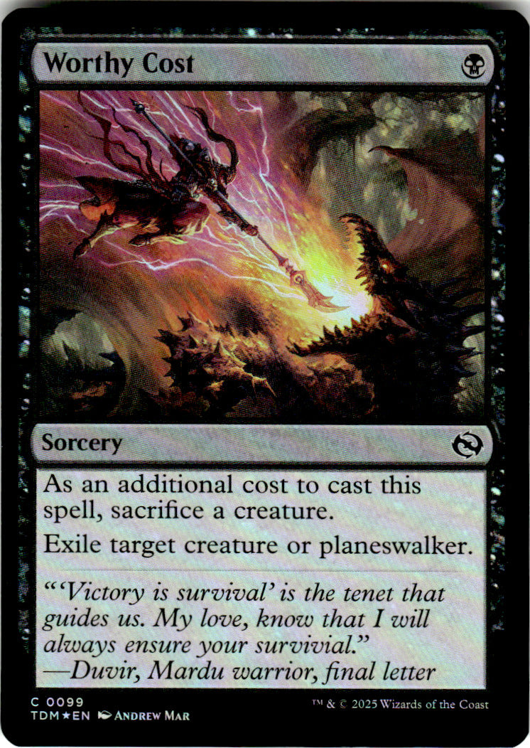 Worthy Cost Tarkir: Dragonstorm 99 C Foil Magic: The Gathering Near Mint