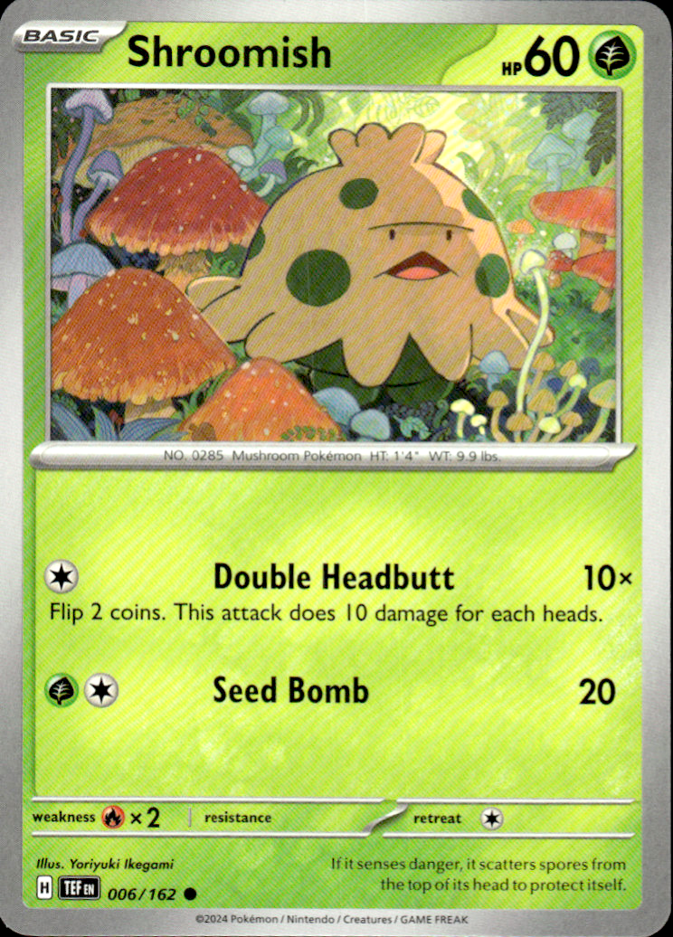 Shroomish Temporal Forces 006/162 Common Pokémon — English Near Mint