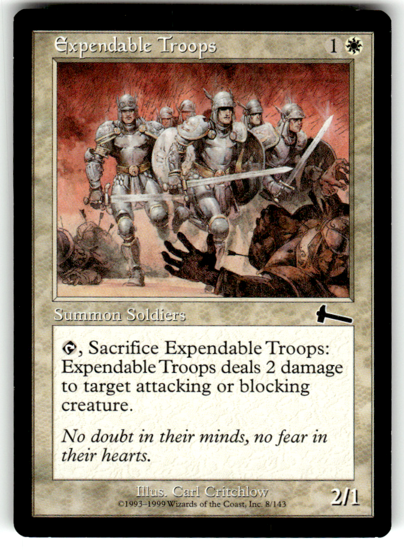 Expendable Troops Urza's Legacy 8 C Magic: The Gathering Near Mint