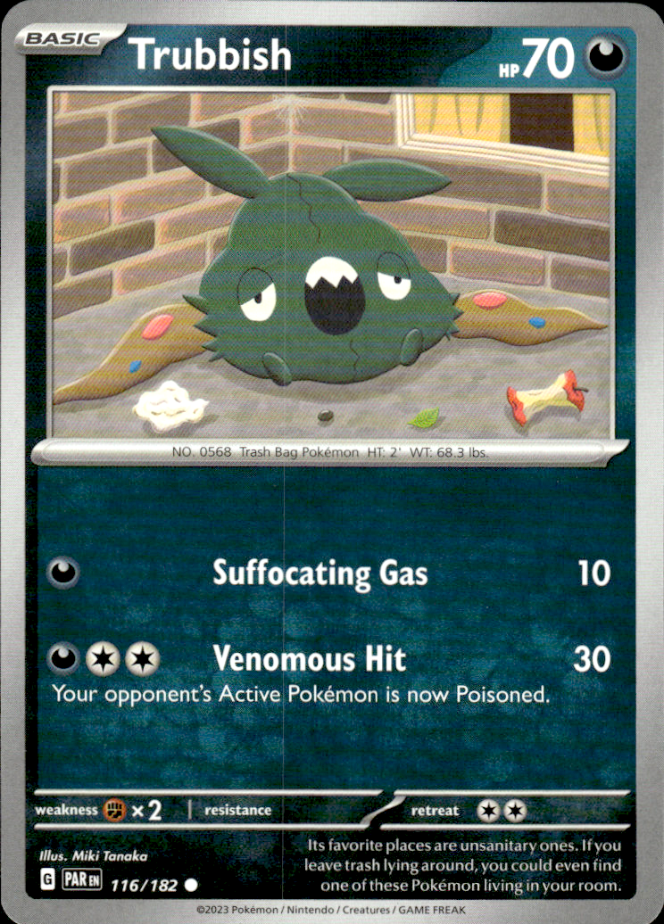 Trubbish Paradox Rift 116/182 Common Pokémon — English Near Mint