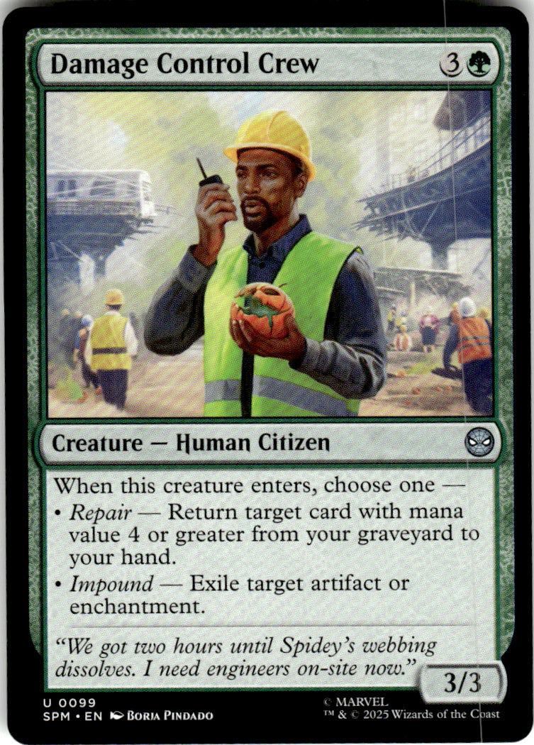 Damage Control Crew Marvel's Spider-Man 99 U Magic: The Gathering Near Mint