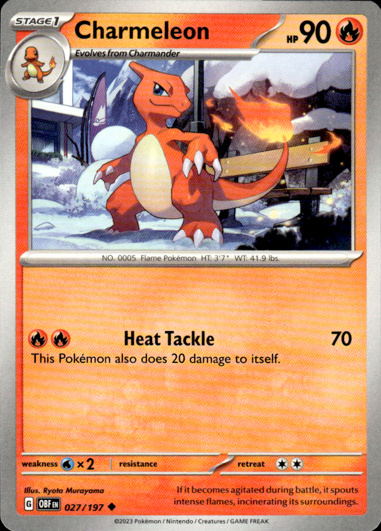 Charmeleon Obsidian Flames 027/197 Uncommon Pokémon — English Near Mint