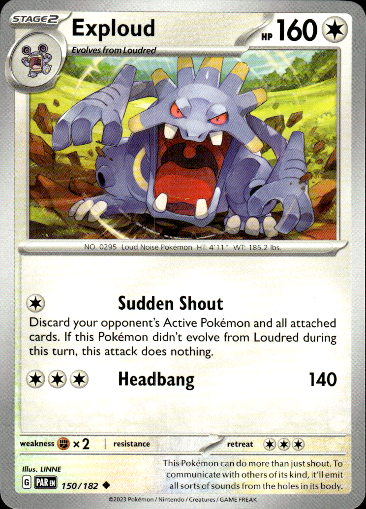 Exploud Paradox Rift 150/182 Uncommon Pokémon — English Near Mint
