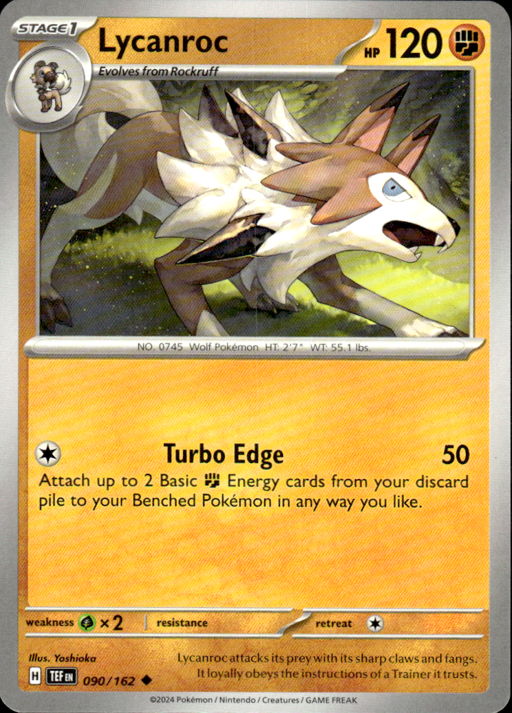 Lycanroc Temporal Forces 090/162 Uncommon Pokémon — English Near Mint