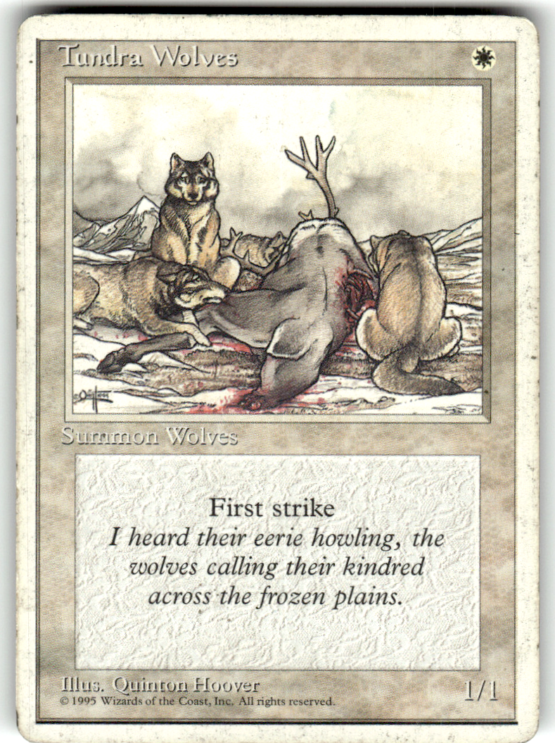 Tundra Wolves Fourth Edition C Magic: The Gathering Moderately Played